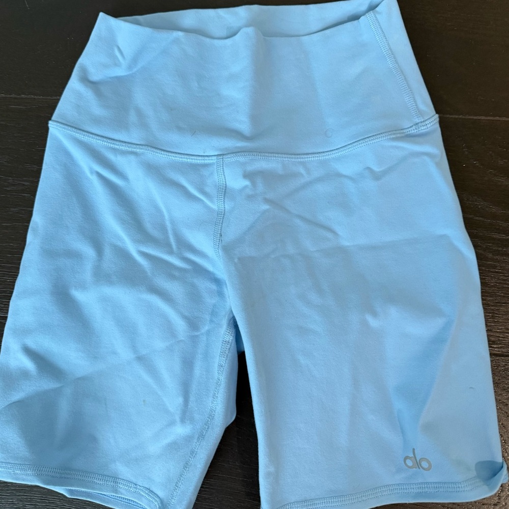 Sky blue alo biker shorts